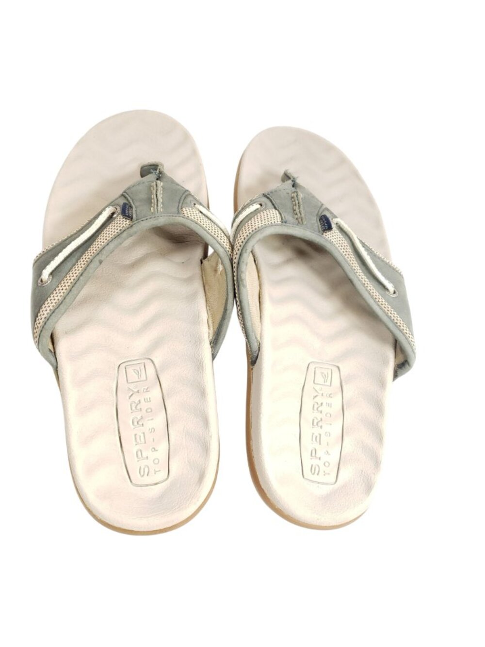 Sperry Mens Size 11 Gray Leather Flip Flop Sandals Non-Slip Sole - Picture 6 of 8